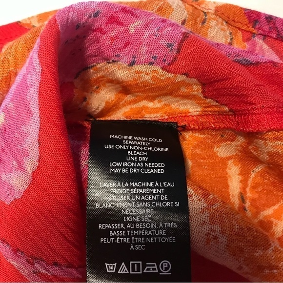 Free People fuscia floral off the shoulder long sleeve tunic - Picture 8 of 13